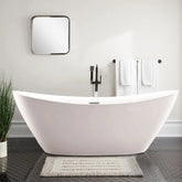 Sloped Edge with Overflow Acrylic Free Standing Bathtub 1800x880x680mm@Mel